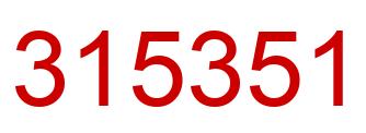 Number 315351 red image
