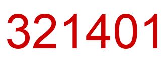 Number 321401 red image