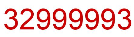 Number 32999993 red image