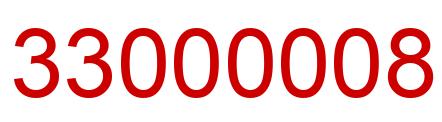 Number 33000008 red image
