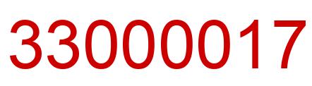Number 33000017 red image
