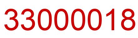 Number 33000018 red image