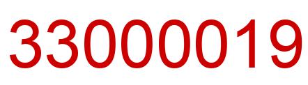 Number 33000019 red image