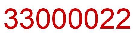 Number 33000022 red image