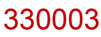 Number 330003 red image