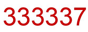 Number 333337 red image