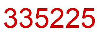 Number 335225 red image