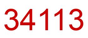 Number 34113 red image