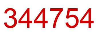 Number 344754 red image