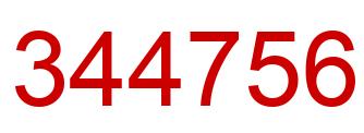 Number 344756 red image