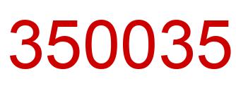 Number 350035 red image
