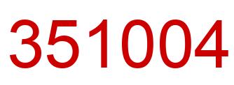 Number 351004 red image