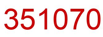 Number 351070 red image