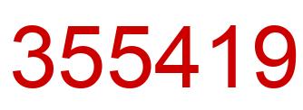 Number 355419 red image