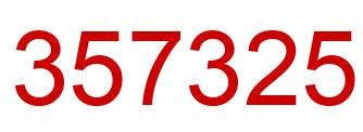 Number 357325 red image