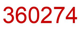 Number 360274 red image