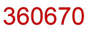 Number 360670 red image
