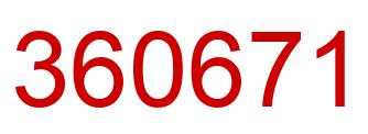 Number 360671 red image