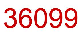 Number 36099 red image