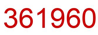 Number 361960 red image