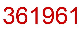 Number 361961 red image