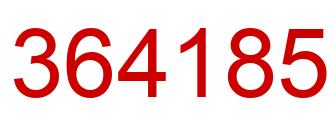 Number 364185 red image