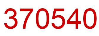 Number 370540 red image