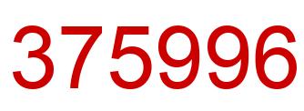 Number 375996 red image