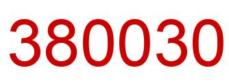 Number 380030 red image