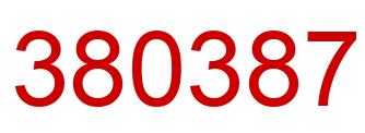 Number 380387 red image
