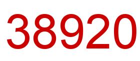 Número 38920 imagen rojo