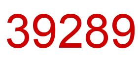 Number 39289 red image