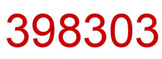 Number 398303 red image