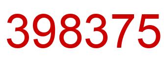 Number 398375 red image