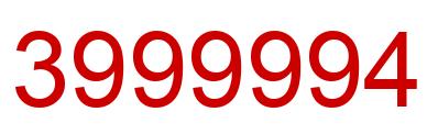 Number 3999994 red image