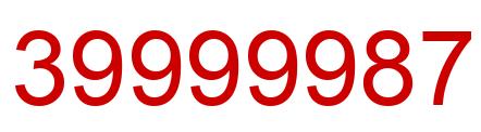 Number 39999987 red image