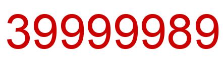 Number 39999989 red image