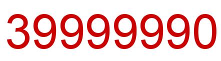 Number 39999990 red image