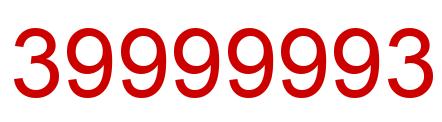 Number 39999993 red image