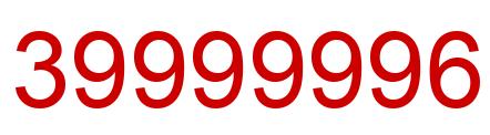 Number 39999996 red image
