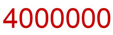 Number 4000000 red image