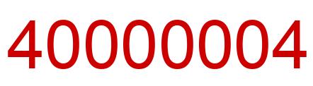 Number 40000004 red image