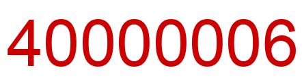 Number 40000006 red image