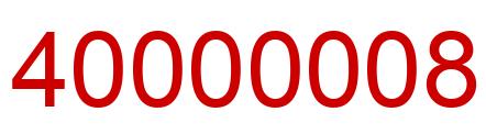 Number 40000008 red image