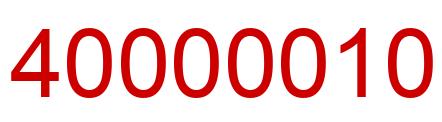 Number 40000010 red image