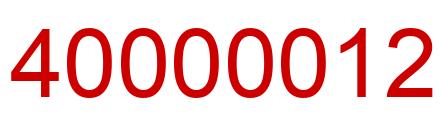 Number 40000012 red image