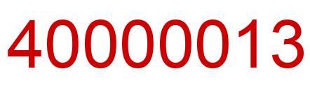 Número 40000013 imagen rojo