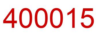 Number 400015 red image