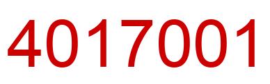Number 4017001 red image