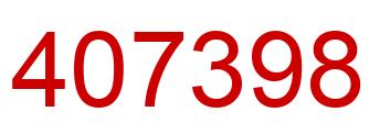 Number 407398 red image